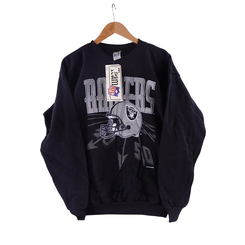 Vintage 1994 LA Raiders Competitor Sweatshirt Mens Large Black NFL Deadstock NWT